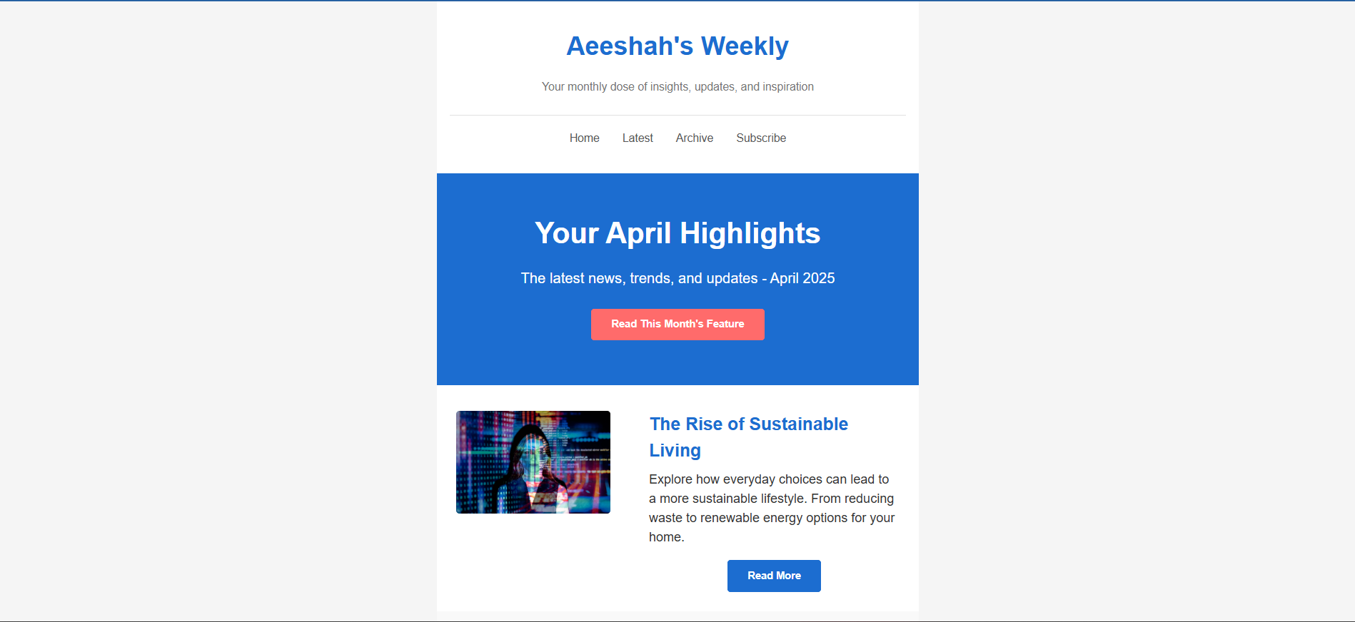 Monthly Newsletter